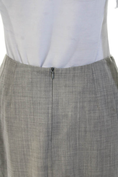 Salvatore Ferragamo Women's Zip Closure Lined A-Line Mini Skirt Gray Size 8