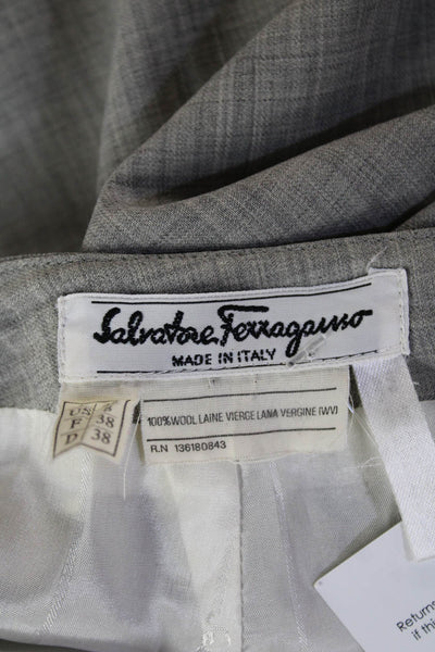 Salvatore Ferragamo Women's Zip Closure Lined A-Line Mini Skirt Gray Size 8