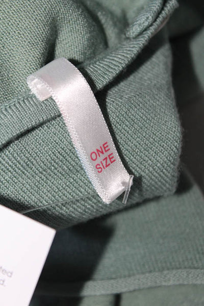 Marco Polo Green Wool Cowl Neck Button Back Sweater Size One Size