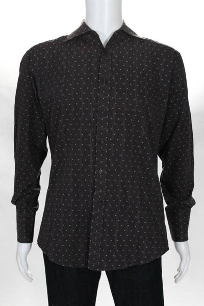 Ben Sherman Brown Long Sleeve Collared Button Down Dress Shirt Size Medium