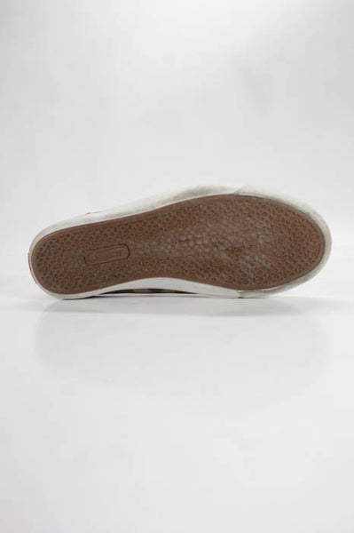 Coach Red Brown White Monogram Canvas Lace Up Sneakers Size 10 LL19LL
