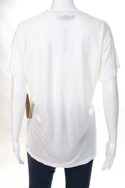 Reformation White Crew Neck Short Sleeve Pullover Tee Shirt Size Small