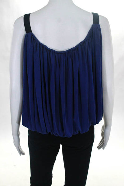 Catherine Malandrino Blue Silk Blend Sleeveless Ruffled Blouse Size Small