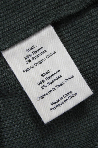 L'Agence Womens Sweater Dress Green Henley 3/4 Sleeve Rayon Size M