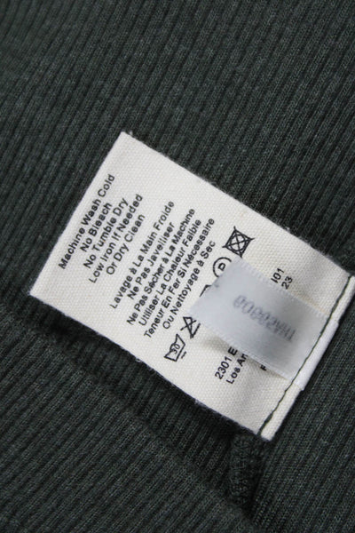 L'Agence Womens Sweater Dress Green Henley 3/4 Sleeve Rayon Size M