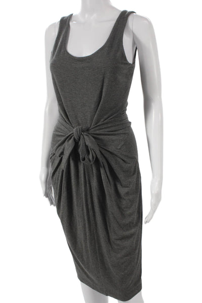L'Agence Womens Tank Dress Gray Viscose Scoop Neck Mini Size S