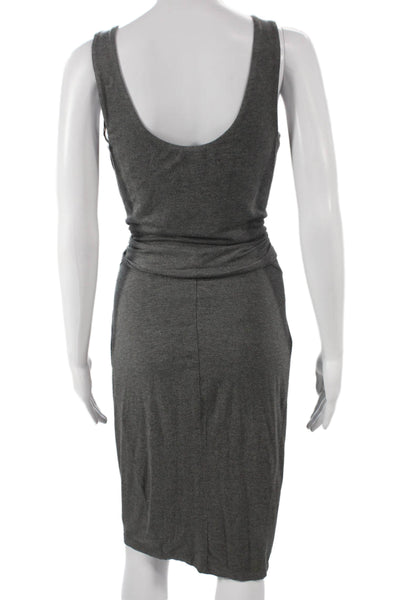 L'Agence Womens Tank Dress Gray Viscose Scoop Neck Mini Size S