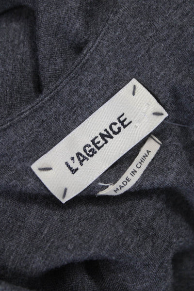 L'Agence Womens Tank Dress Gray Viscose Scoop Neck Mini Size S