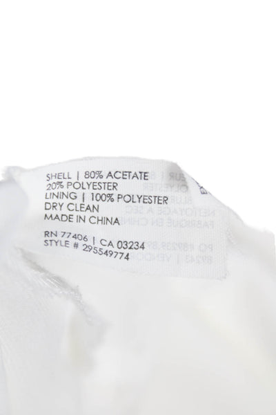 Club Monaco Womens One Shoulder Sleeveless Tunic Blouse White Acetate Size S
