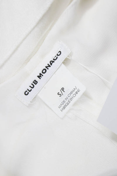Club Monaco Womens One Shoulder Sleeveless Tunic Blouse White Acetate Size S
