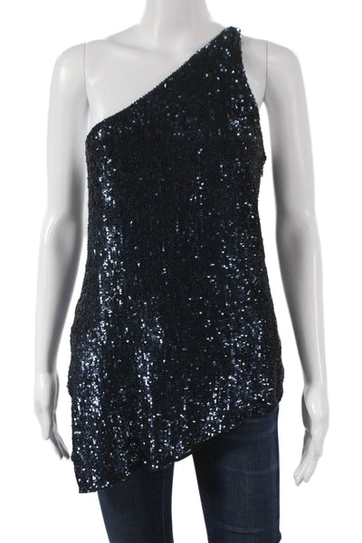 3.1 Phillip Lim Women Tunic Tank Silk One Shoulder Sleeveless Black Zip Size 4