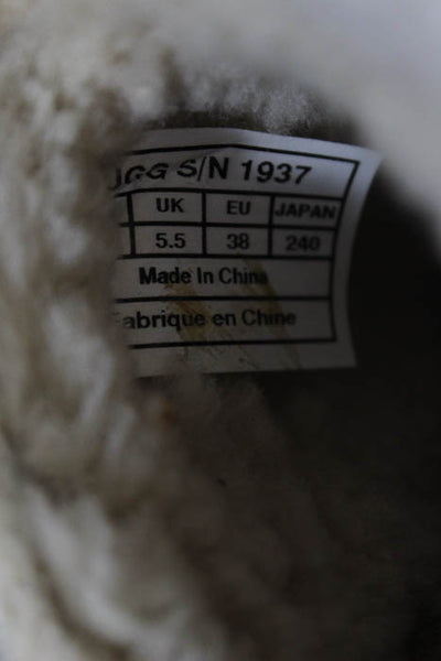 Ugg Ivory Brown Suede Rounded Toe Slide On Closure Women's Wedge Clogs Size 7