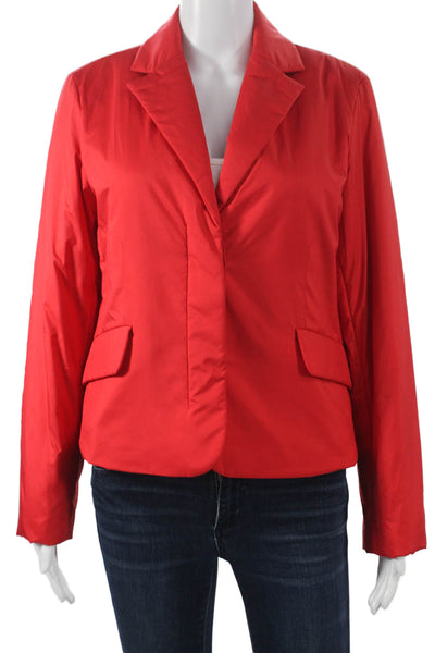 Lilla P Womens Red Jacket Button Long Sleeve Polyester Size S