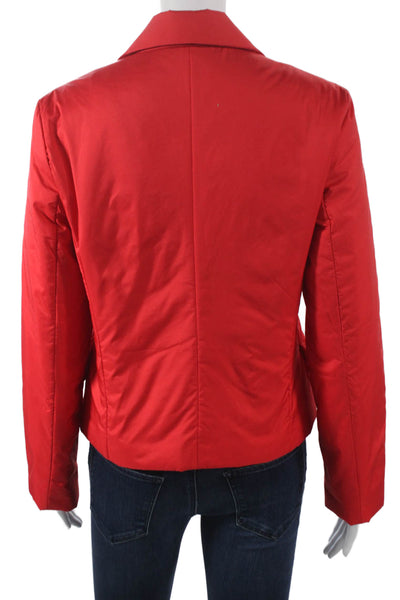 Lilla P Womens Red Jacket Button Long Sleeve Polyester Size S