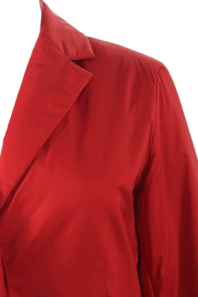 Lilla P Womens Basic Jacket Red Button Long Sleeve Polyester Size L