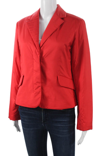 Lilla P Womens Basic Jacket Red Button Long Sleeve Polyester Size L