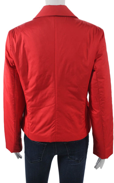 Lilla P Womens Basic Jacket Red Button Long Sleeve Polyester Size L