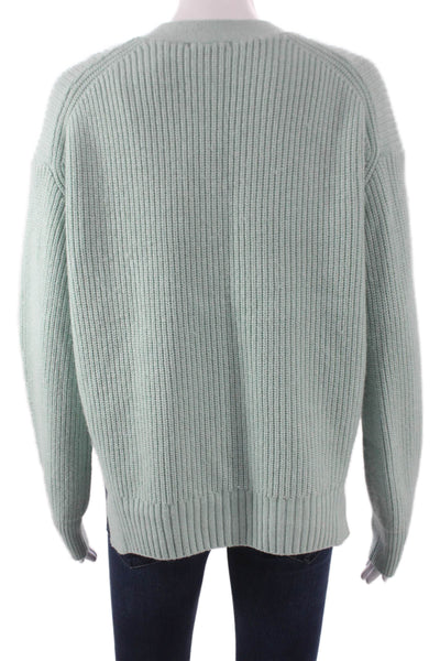 Lilla P Womens V Neck Long Sleeve Cardigan Sweater Green Recycled Nylon Size S