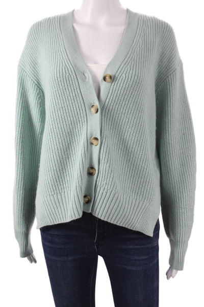 Lilla P Women Cardigan Green V-Neck Long Sleeve Recycled Nylon Size L