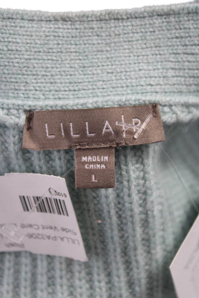 Lilla P Women Cardigan Green V-Neck Long Sleeve Recycled Nylon Size L