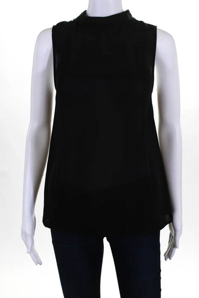 Joie Black Shear Sleeveless Button Closure Women's Work Attire Blouse Size Small