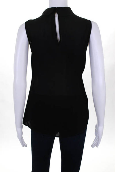 Joie Black Shear Sleeveless Button Closure Women's Work Attire Blouse Size Small
