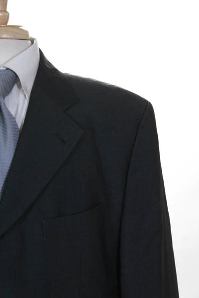 Vitale Barberis Mens Gray Wool Four Button Blazer Jacket Size 48