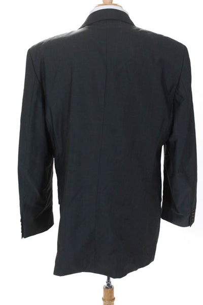 Vitale Barberis Mens Gray Wool Four Button Blazer Jacket Size 48