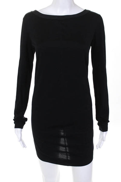 Sportmax Black Cotton Long Sleeves Shift Dress Size Medium