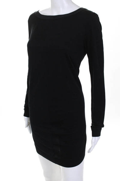 Sportmax Black Cotton Long Sleeves Shift Dress Size Medium