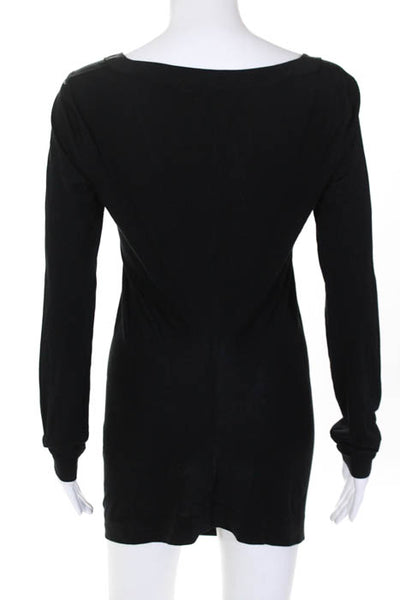 Sportmax Black Cotton Long Sleeves Shift Dress Size Medium