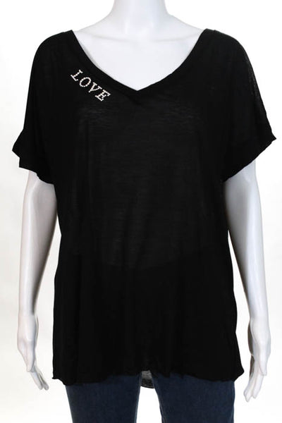 Thomas Wylde Black Beaded Love Tee Size Extra Small