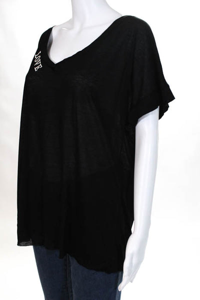 Thomas Wylde Black Beaded Love Tee Size Extra Small