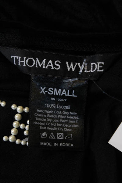 Thomas Wylde Black Beaded Love Tee Size Extra Small