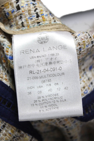 Rena Lange Women Basic Jacket Multicolor Viscose Long Sleeve Hook Eye Size 8