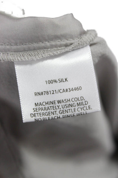 Eileen Fisher Womens Silk Gray Jogger Pants Button Closure Size M