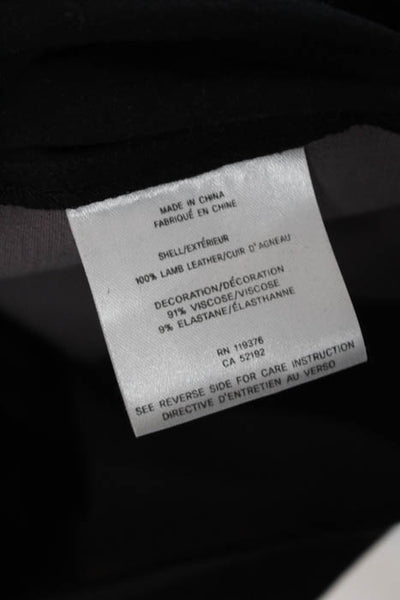 Helmut Lang Black Purple Suede Trim Pull On Leggings Size 6