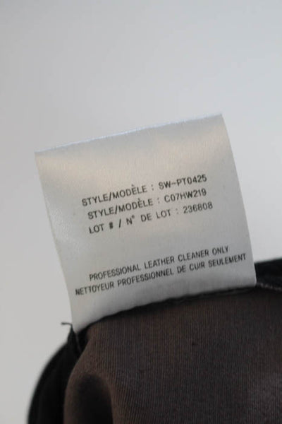 Helmut Lang Black Purple Suede Trim Pull On Leggings Size 6