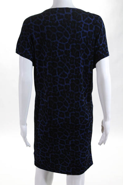 Michael Michael Kors Blue Animal Print Cowl Neck Stretch Dress Size Extra Small