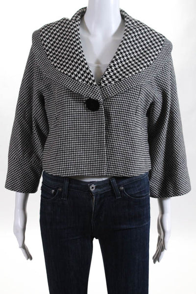 Cynthia Cynthia Steffe Black Houndstooth Blazer Jacket Size 4