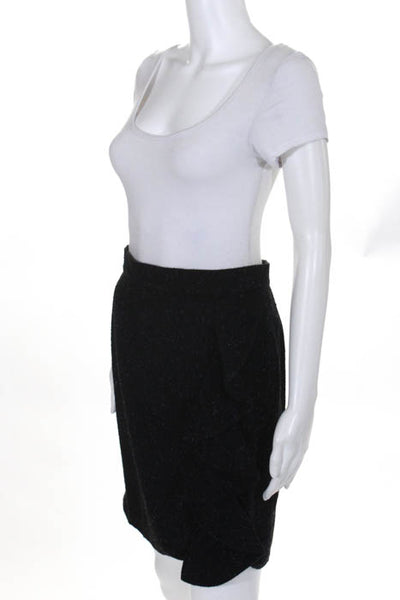 BB Dakota Black Speckled Ruffle Pencil Skirt Size 6