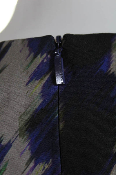 Boss Hugo Boss Purple Black Abstract Print Sheath Dress Size 6