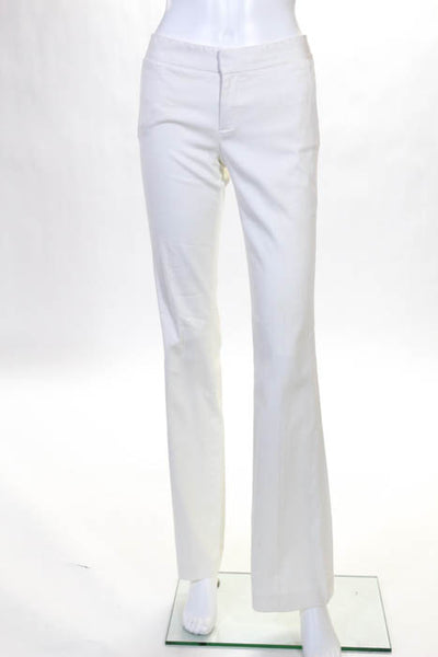 Catherine Malandrino White Cotton Blend High Rise Flared Dress Pants Size 2