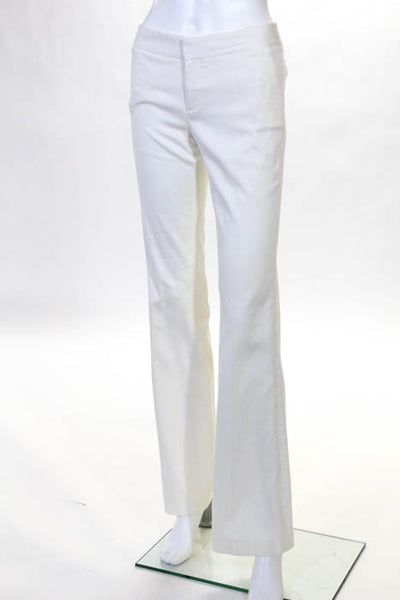 Catherine Malandrino White Cotton Blend High Rise Flared Dress Pants Size 2