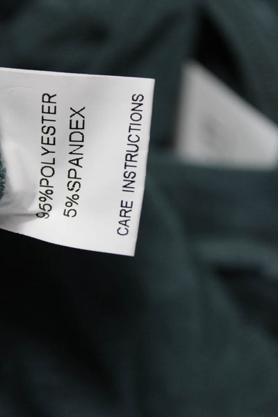 12th Tribe Womens Cropped Blouse Green V-Neck Long Sleeve Tie Size S