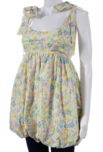 Lovers + Friends Women Sundress Floral Cotton Scoop Neck Sleeveless Size XS