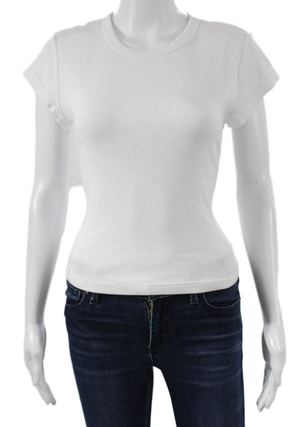 FP Movement Women Basic Cotton Crew Neck Short Sleeve T-Shirt White Size L