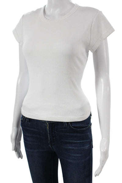 FP Movement Women Basic Cotton Crew Neck Short Sleeve T-Shirt White Size L