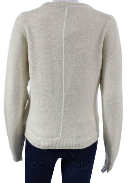 Zara Women Pullover Sweater Beige Crew Neck Acrylic Long Sleeve Size S