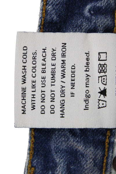 Boyish Womens Cut-Off Shorts Blue Cotton Blend Button Size 24